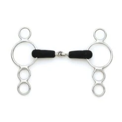 Centaur Jointed Rubber 3-Ring Gag - Stainless Steel