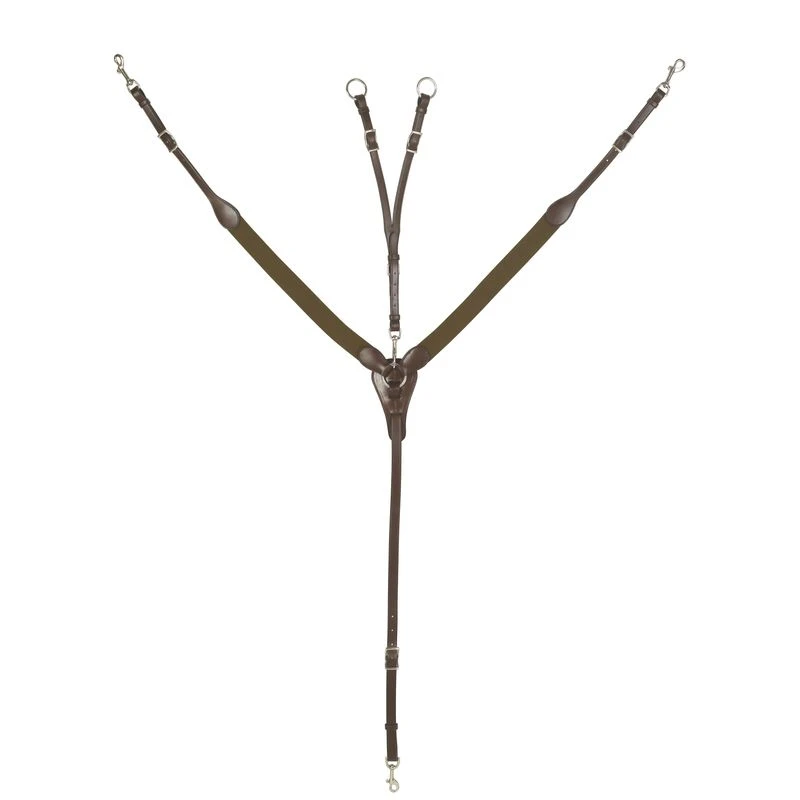 Camelot Elastic Breastplate W/Running Attachment - Brown 3 Camelot Elastic Breastplate W/Running Attachment - Brown