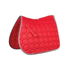 Roma Circle Quilt All Purpose Saddle Pad - Red/White/Charcoal