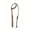 Western Rawhide Jim Taylor Performance Floral Scallop One Ear Headstall - Two Tone Brown -Horse Tack Supplies 360558 800 800