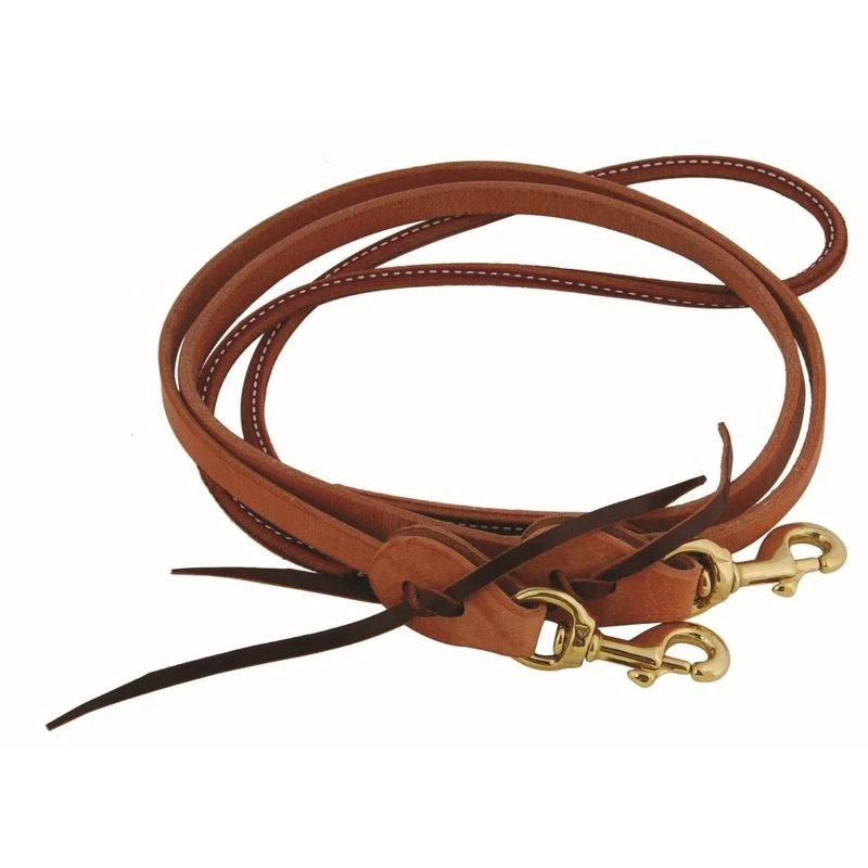 Western Rawhide Rolled 5/8" Latigo Barrel Racer Reins - Harness Leather 3 Western Rawhide Rolled 5/8" Latigo Barrel Racer Reins - Harness Leather