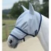 Bucas Buzz-Off Extended Nose Fly Mask W/Ears - Silver -Horse Tack Supplies 404960 800 800
