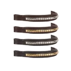 Nunn Finer Large Clincher Padded Browband - Black/Brass