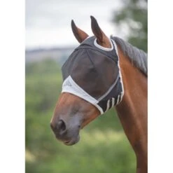 Shires Fine Mesh Fly Mask W/Ear Hole - Black