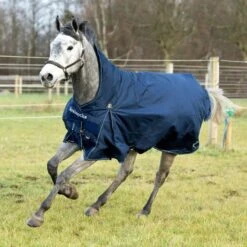 Horze Avalanche Light Weight Turnout Sheet - Peacoat Dark Blue -Horse Tack Supplies 415365 800 800