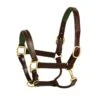 Harmohn Kraft Fancy Stitch Padded Halter - Oakbark/Green -Horse Tack Supplies 422254 800 800