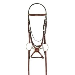 Harmohn Kraft Fancy Raised Padded Figure 8 Bridle W/Fancy Rubber Reins - Oakbark