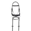 Aramas Square Mild Raised Wide Dressage Bridle W/Leather Reins - Black