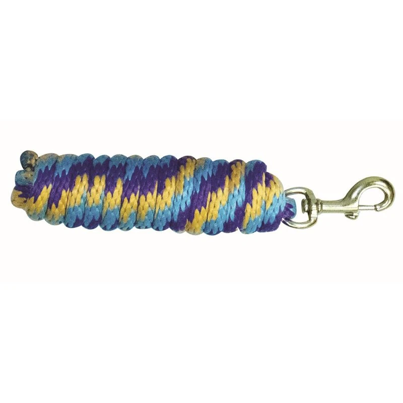 Western Rawhide 10' Poly Lead W/Solid BrassBolt Snap - Purple/Turquoise/Marigold 3 Western Rawhide 10' Poly Lead W/Solid BrassBolt Snap - Purple/Turquoise/Marigold