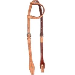 Western Rawhide Country Legend Barb WireOne Ear Headstall - Golden Tan