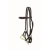 Western Rawhide Jim Taylor Leather Browband Double Rope Side Pull - Dark Brown -Horse Tack Supplies 443851 800 800
