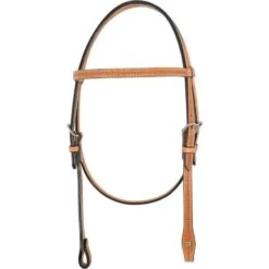 Western Rawhide Country Legend Browband Headstallwith Basket Tooling - Golden Tan
