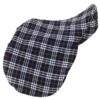 Centaur Close Contact Fleece Saddle Cover - Blue Corn Plaid -Horse Tack Supplies 444049 800 800