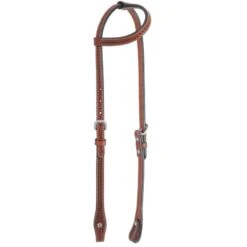Western Rawhide Basketweave One Ear Headstall - Chestnut