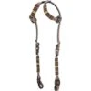 Western Rawhide Red Beads Doube Ear Headstall - Golden Tan