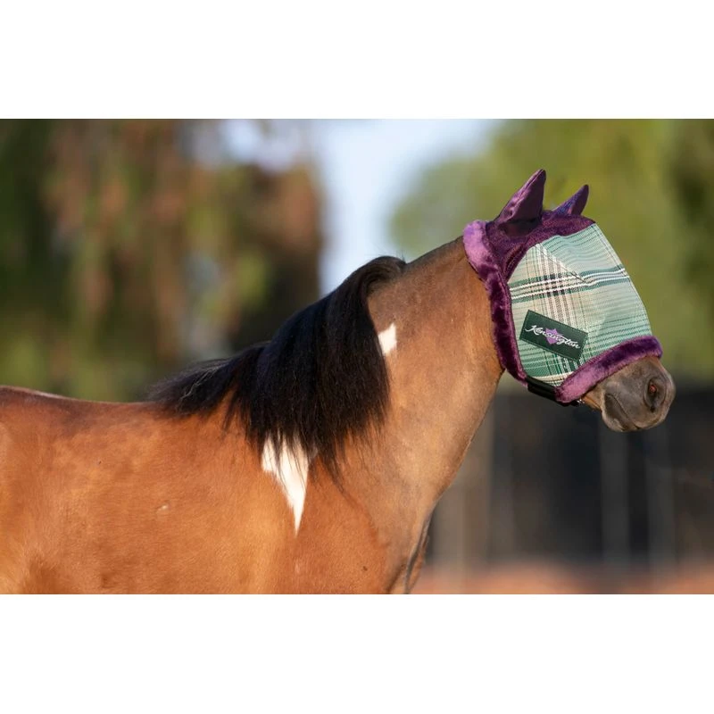 Kensington Mini Fly Mask W/Ears & Fleece Trim - Imperial Jade 3 Kensington Mini Fly Mask W/Ears & Fleece Trim - Imperial Jade
