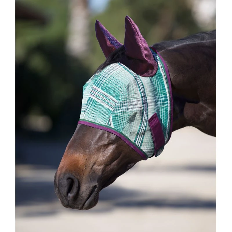 Kensington Signature Fly Mask W/Web Trim, Ears And Forelock Hole - Imperial Jade 3 Kensington Signature Fly Mask W/Web Trim, Ears And Forelock Hole - Imperial Jade