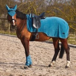 Horze Marquess Fleece Riding Blanket - Aegean Blue -Horse Tack Supplies 454053 800 800