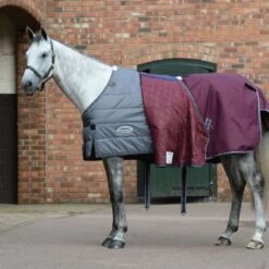 Weatherbeeta Comfitec Plus Dynamic II Standard Neck Medium/Lite - Maroon/Grey/White -Horse Tack Supplies 474163 800 800