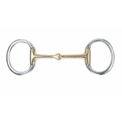 Shires Brass Alloy Flat Ring Jointed Eggbutt Bit