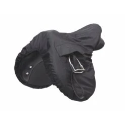 Shires Solid Color Waterproof Ride On Saddle Cover - Black