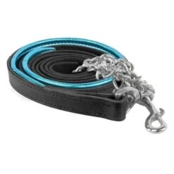 Perri's Metallic Padded Lead W/Chain - Black/Turquoise