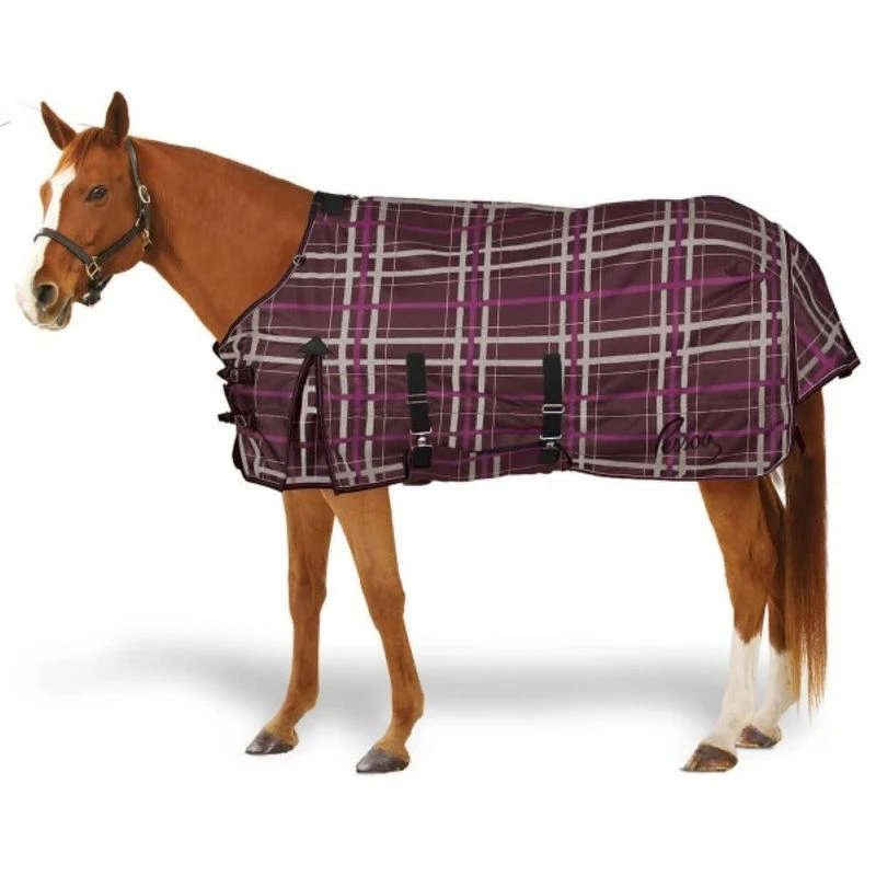 Pessoa Alpine 1200D Turnout Sheet W/Belly Cover - Carob Brown/Fuchsia Plaid 3 Pessoa Alpine 1200D Turnout Sheet W/Belly Cover - Carob Brown/Fuchsia Plaid