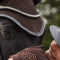 Horze Adepto Ear Net - Dark Brown -Horse Tack Supplies 532952 800 800