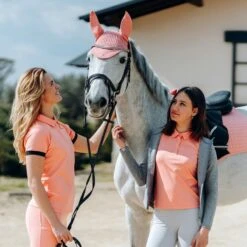 Horze Cooling Ear Net - Peach Amber Pink -Horse Tack Supplies 542397 800 800