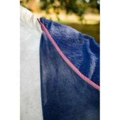 Horseware Embossed Jersey Cooler - Navy HW Print/Burgundy/White -Horse Tack Supplies 556726 800 800