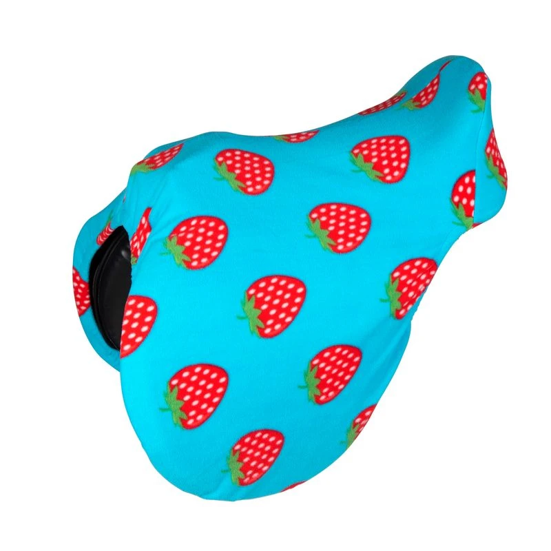 Shires Printed Fleece Saddle Cover - Strawberry 3 Shires Printed Fleece Saddle Cover - Strawberry