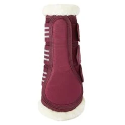 Horze Lincoln Faux Fur Brushing Boots - Merlot -Horse Tack Supplies 601716 800 800
