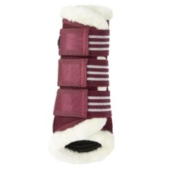 Horze Lincoln Faux Fur Brushing Boots - Merlot -Horse Tack Supplies 601717 800 800