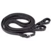 M. Toulouse Platinum Flat Leather Rubber Reins - Black 1 M. Toulouse Platinum Flat Leather Rubber Reins - Black -Horse Tack Supplies 631262 800 800