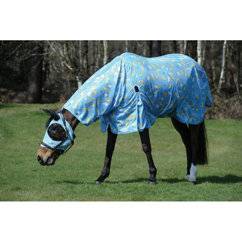 Weatherbeeta Comfitec Essential Mesh II Combo Neck Fly Sheet - Seahorse Print 4 Weatherbeeta Comfitec Essential Mesh II Combo Neck Fly Sheet - Seahorse Print - Image 2