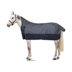 Horze Avalanche Light Weight Turnout Sheet - Dark Navy/Dawn Grey Print -Horse Tack Supplies 695219 800 800