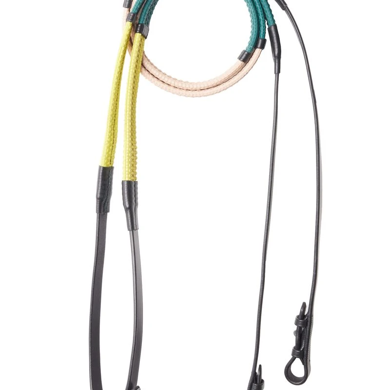 Horze Magical Carousel Rainbow Rubber Reins - Black 3 Horze Magical Carousel Rainbow Rubber Reins - Black
