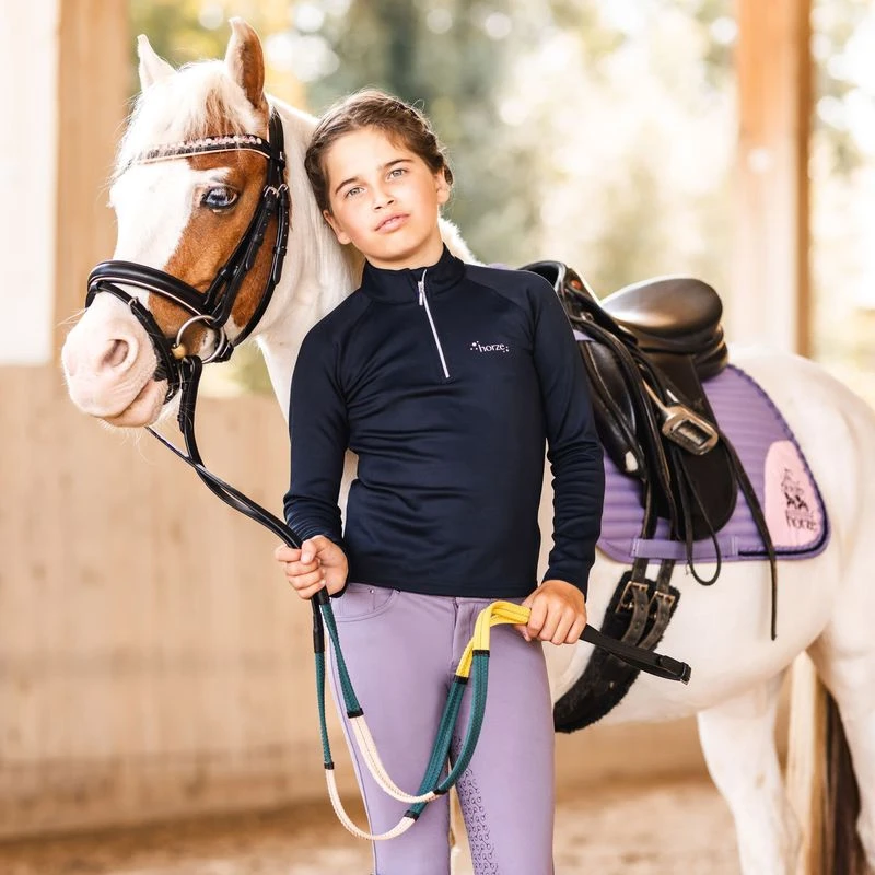 Horze Magical Carousel Rainbow Rubber Reins - Black 4 Horze Magical Carousel Rainbow Rubber Reins - Black - Image 2