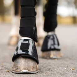 Horze Smoky Twilight Air Mesh Bell Boots - Caviar Black -Horse Tack Supplies 696978 800 800