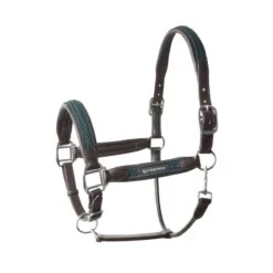 B Vertigo Evolve Leather Halter W/Braided Accents - Jungle Green